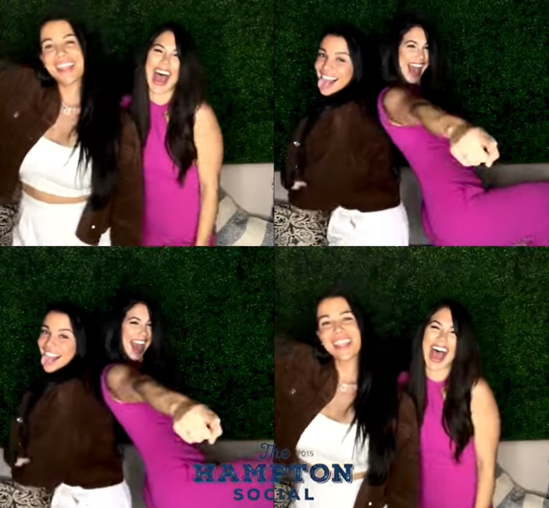 Two women are seen having fun at an event by The Hampton Social
